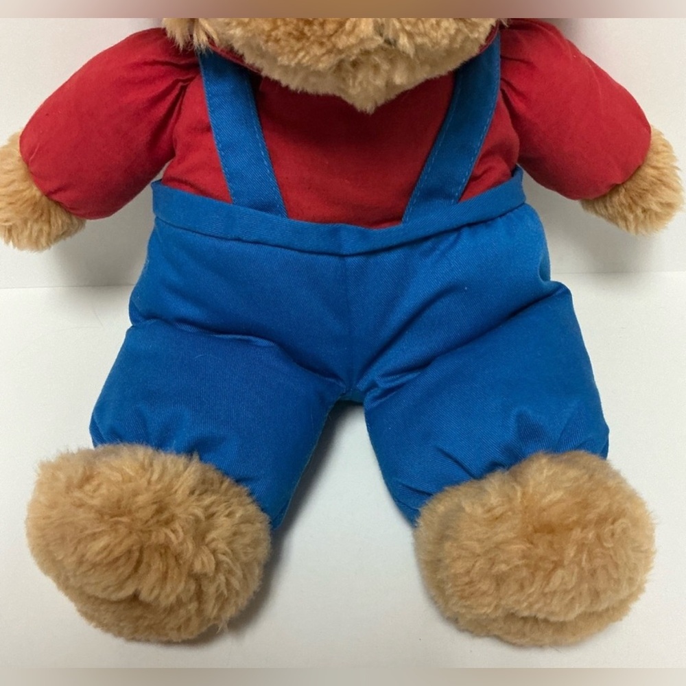 BERENSTAIN BEARS- BROTHER BEAR with Red Shirt and Blue Overalls- Vintage - Picture 3 of 13